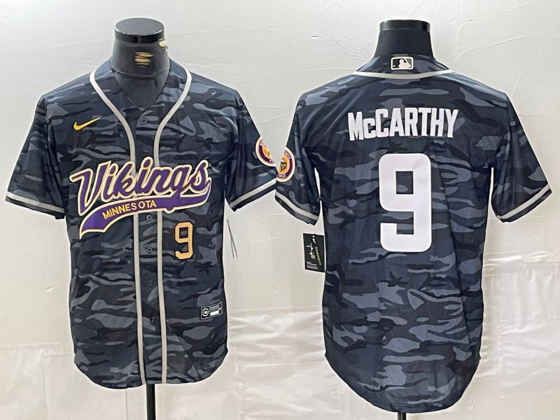 Men Minnesota Vikings #9 Mccarthy Camo Joint Name 2024 Nike Limited NFL Jersey style 2